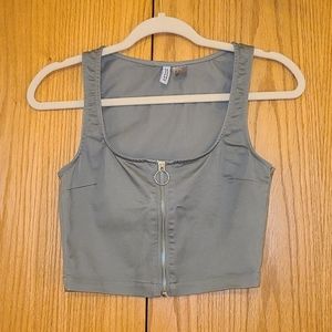 Olive Green Crop Top